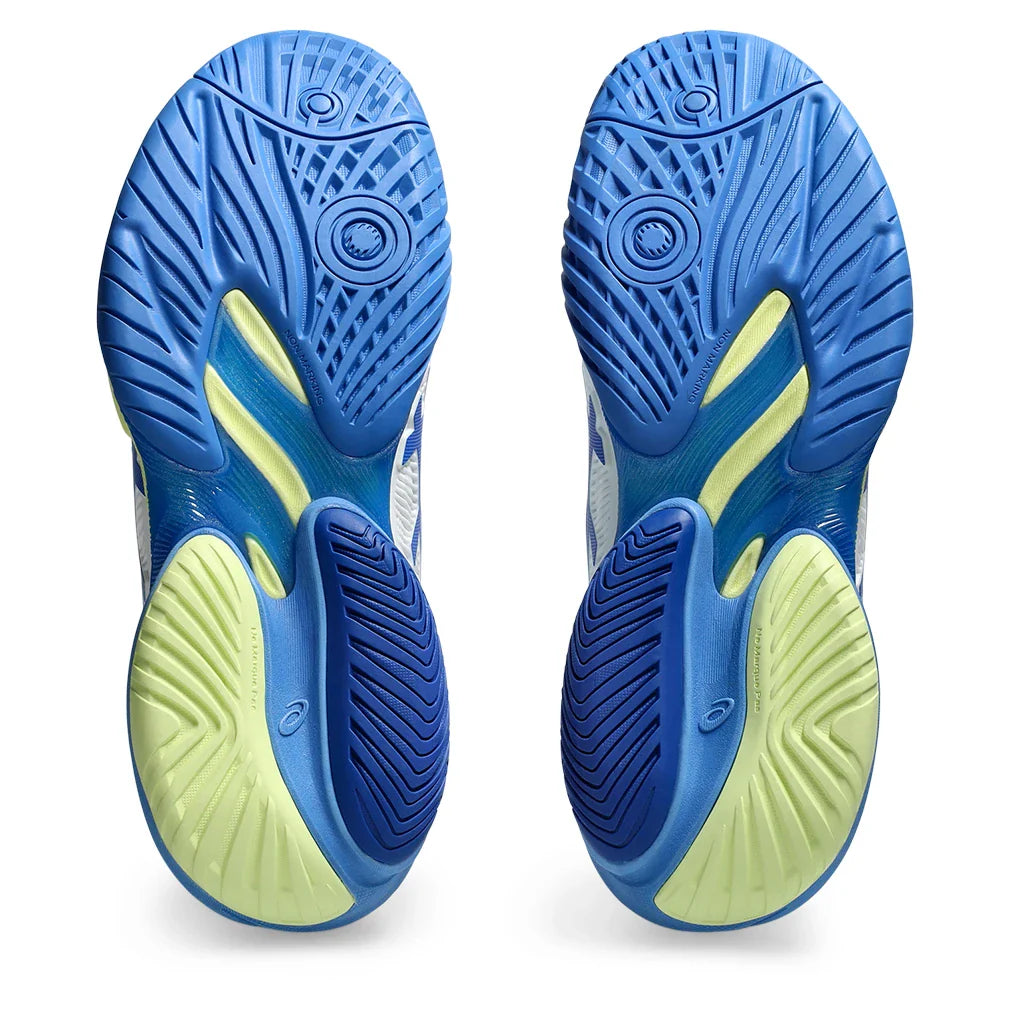 Women`s Court FF 3 Tennis Shoes White and Illusion Blue ASICS