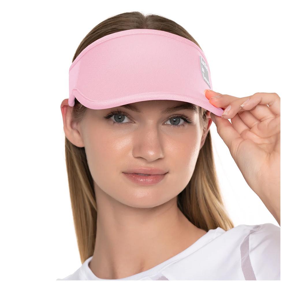 Women`s Lucky Logo Stretch Tennis Visor WOMENS APPAREL LUCKY IN LOVE Pink