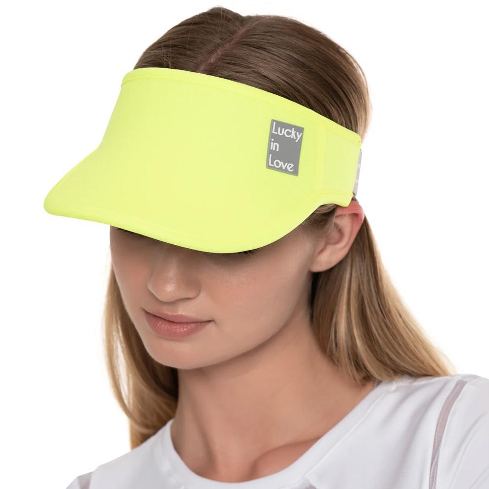 Women`s Lucky Logo Stretch Tennis Visor WOMENS APPAREL LUCKY IN LOVE Yellow
