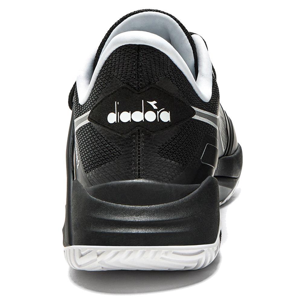 Men's B.Icon 2 AG Tennis Shoes Black and Silver Shoes DIADORA