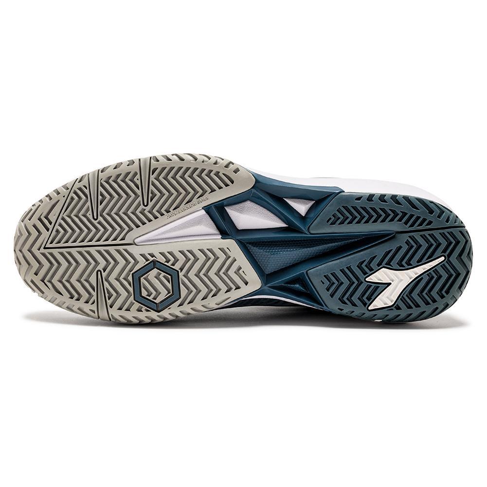 Men's Speed Competition 7 AG Tennis Shoes Silver and Oceanview Top Tennis Shoes DIADORA