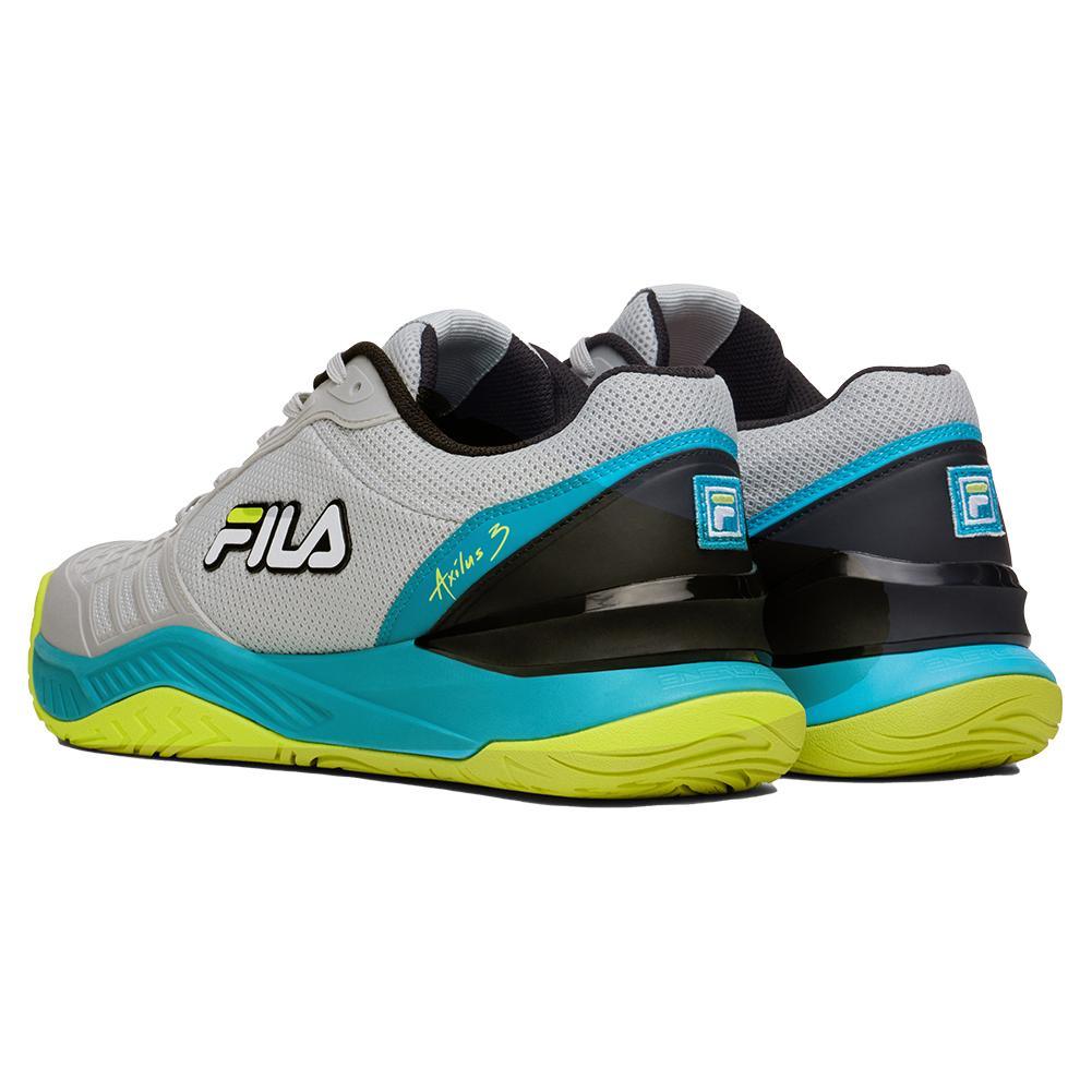 Juniors` Axilus 3 Tennis Shoes Glacier Gray and Scuba Blue Super Sale FILA