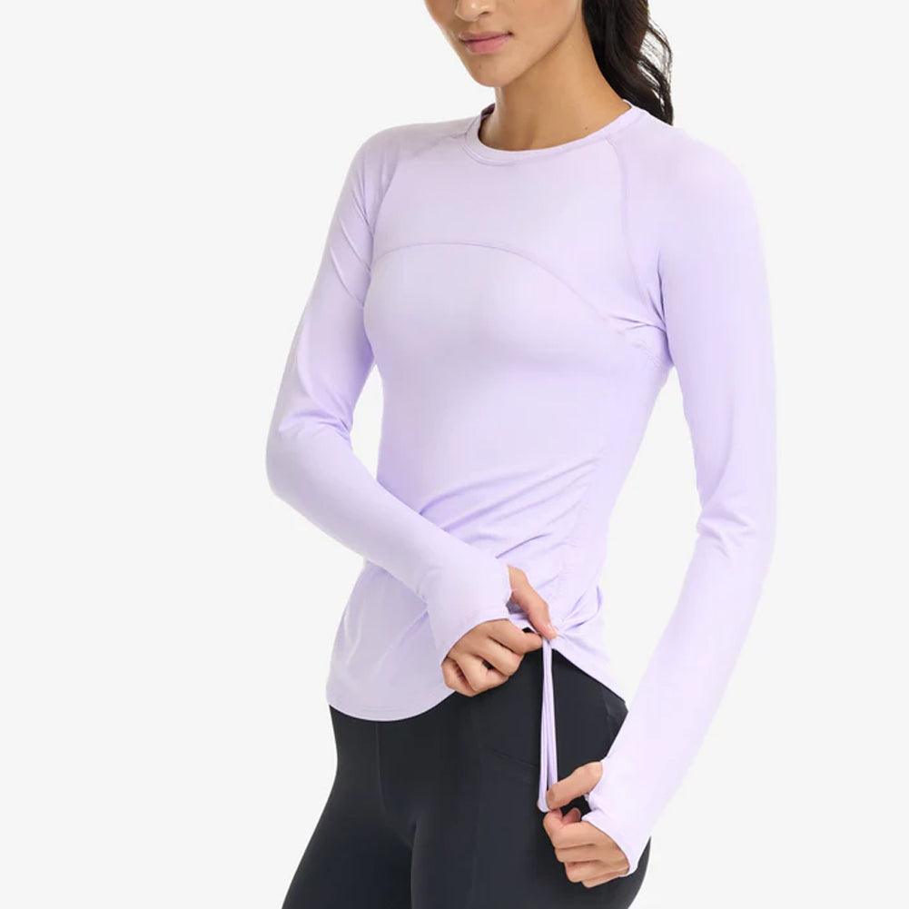 Women`s Drawstring Long Sleeve Tennis Crew BLOQUV XS LAVENDER