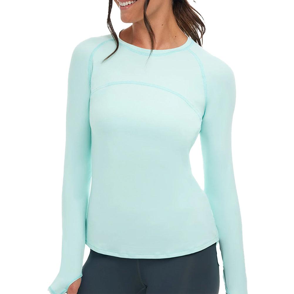 Women`s Drawstring Long Sleeve Tennis Crew BLOQUV XS MINT