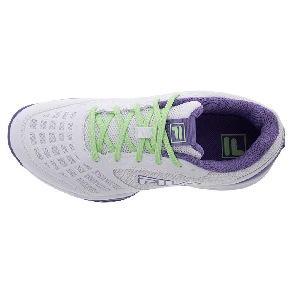 Juniors' Axilus 3 Tennis Shoes White and Patina Green TOP TENNIS SHOES FILA