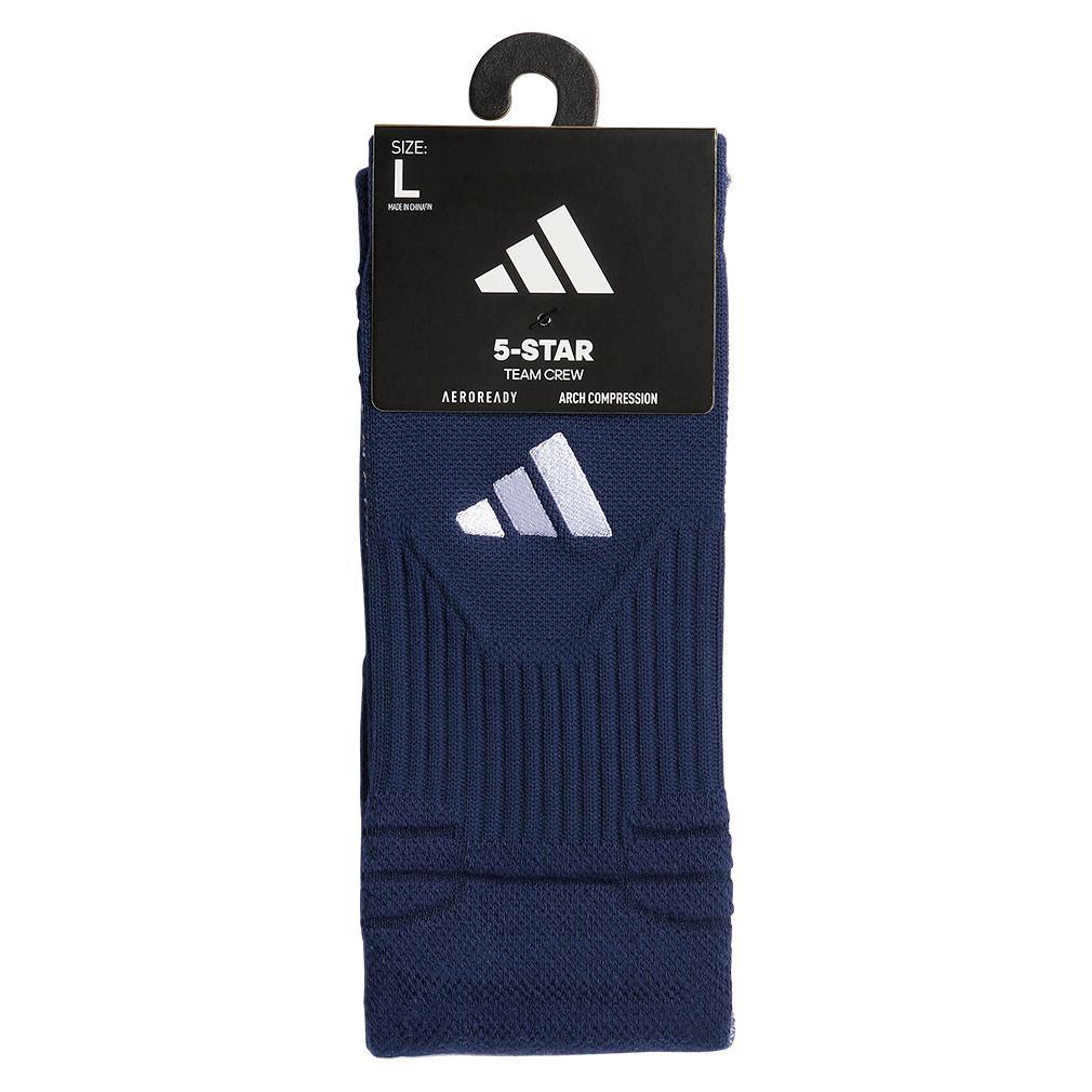 5-Star Team 2.0 Crew Socks Navy Blue and White Womens Apparel ADIDAS