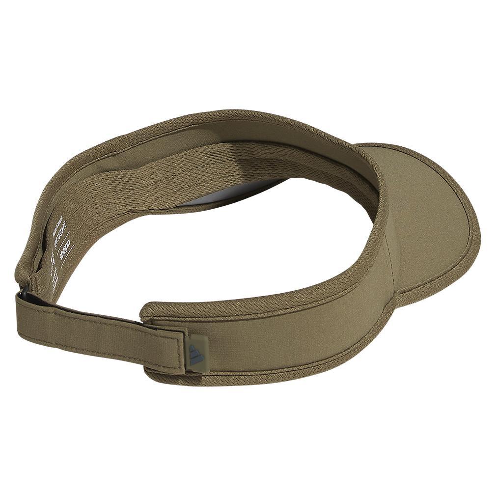 Men’s Superlite 3 Visor Olive Strata Green and Silver Metallic Mens Apparel ADIDAS