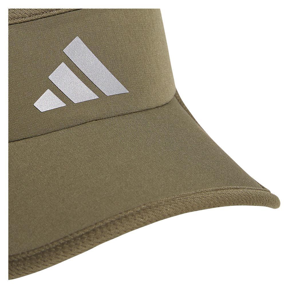 Men’s Superlite 3 Visor Olive Strata Green and Silver Metallic Mens Apparel ADIDAS