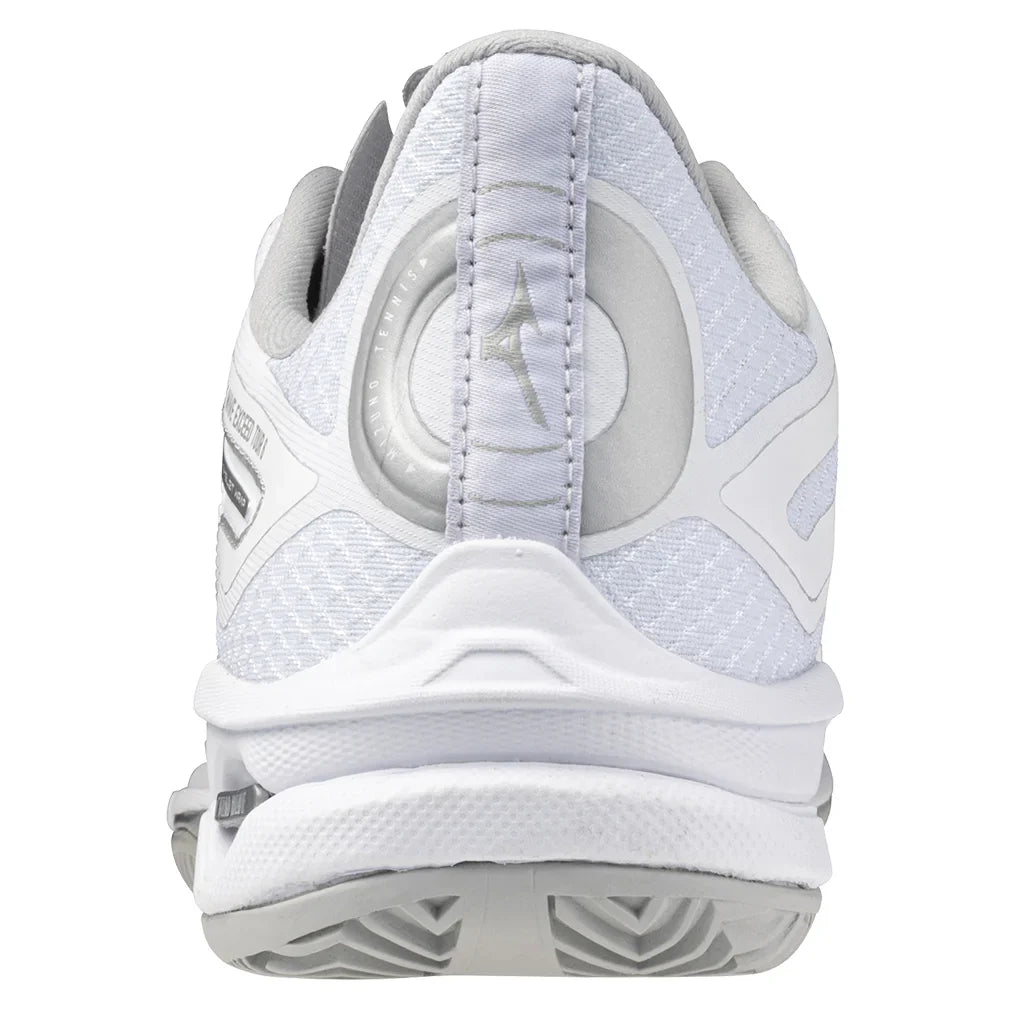 Womens Wave Exceed Tour 6 Clay Tennis Shoes White and Silver Womens Shoes MIZUNO
