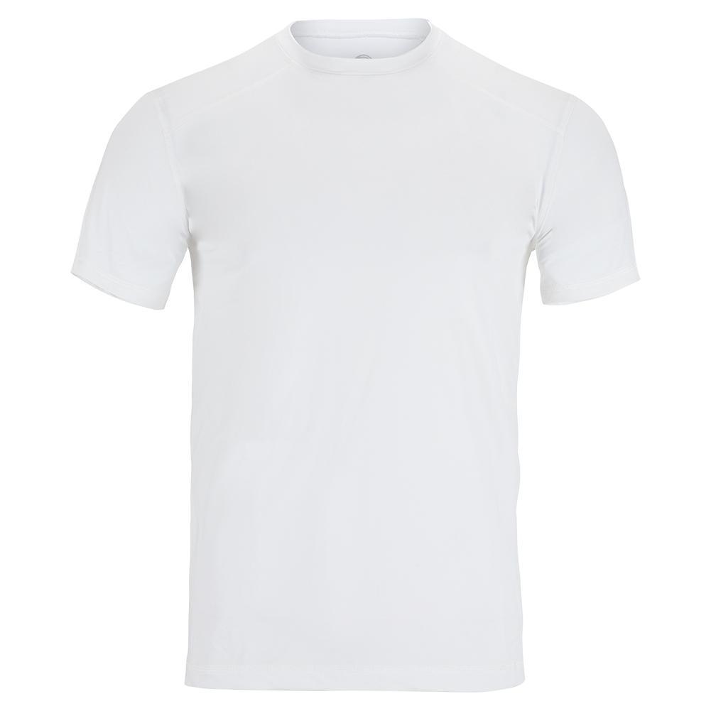 Men's Short Sleeve Tennis Crew Training BLOQUV WHITE S