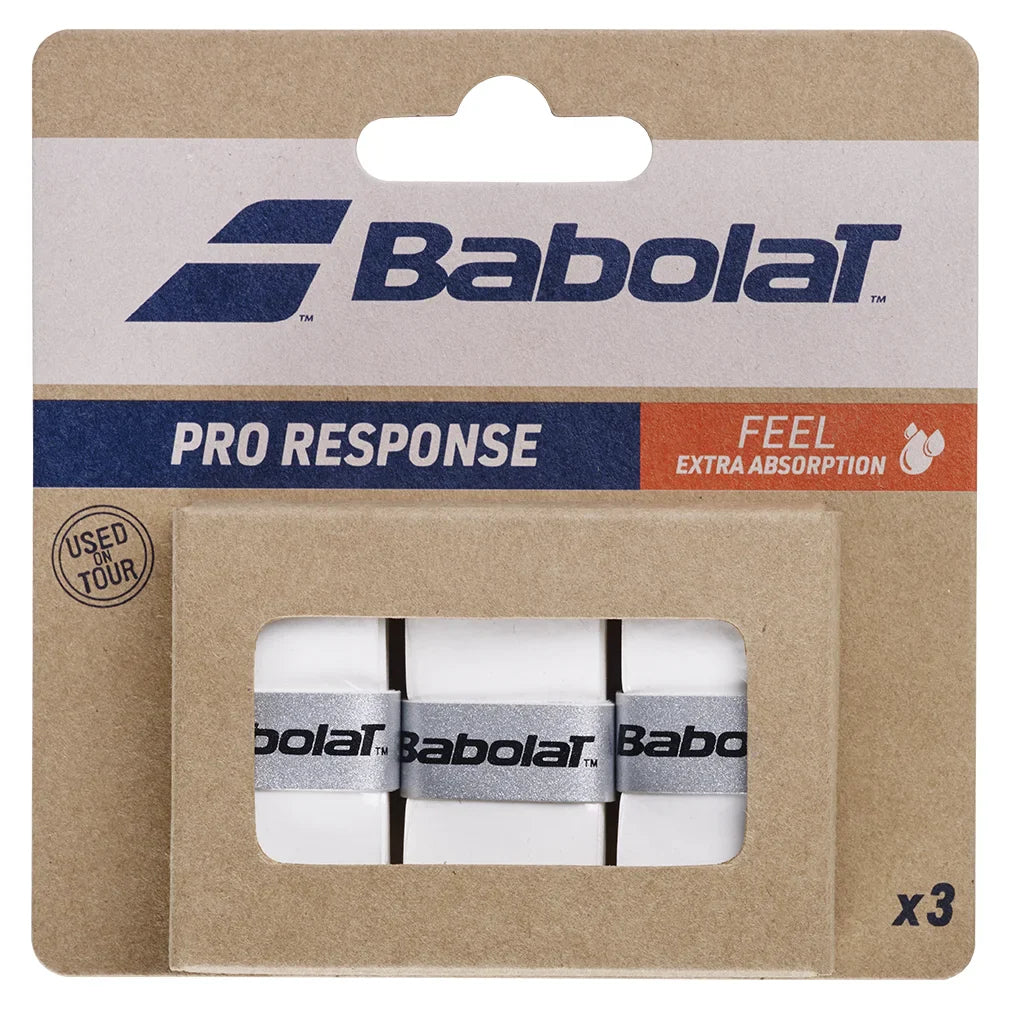 Pro Response Tennis Overgrip 3 Pack Grips BABOLAT White