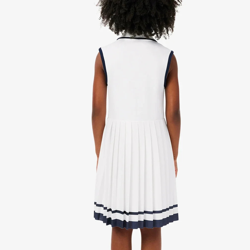 Girls' MIni-Pique Tennis Dress Blanc LACOSTE
