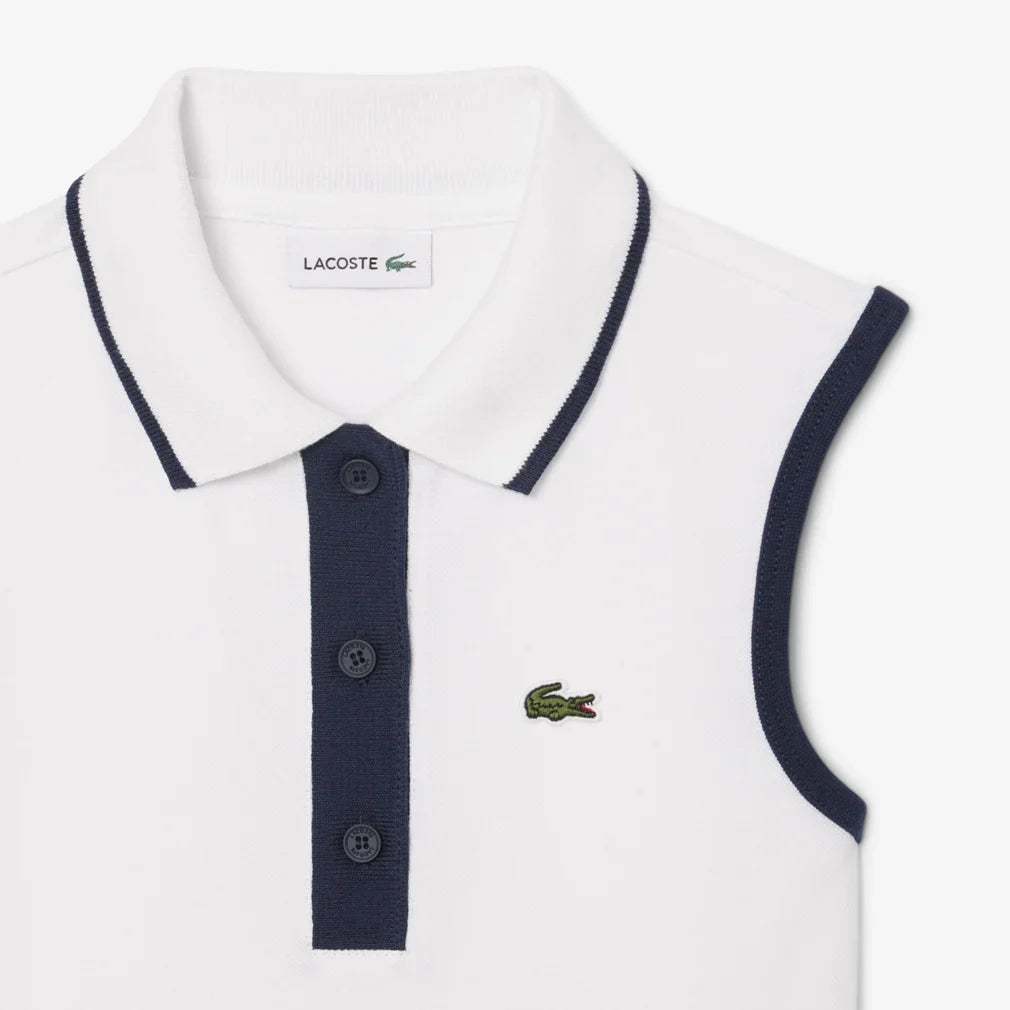 Girls' MIni-Pique Tennis Dress Blanc LACOSTE
