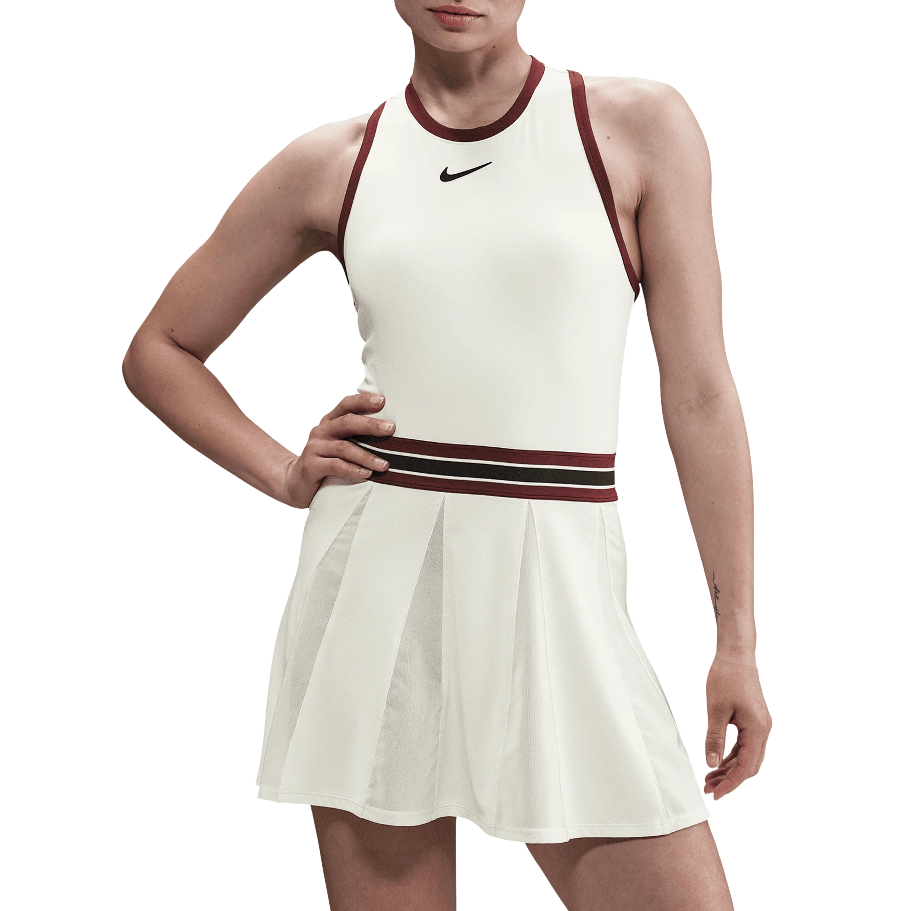 Women`s Paris Court Dri-FIT Slam Tennis Dress NIKE XL 110_PALE_IVORY/RD