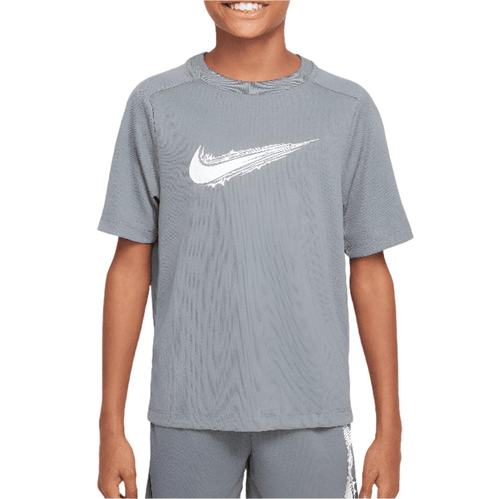 Boys' Dri-Fit Multi Short Sleeve Training Top NIKE XS Gray