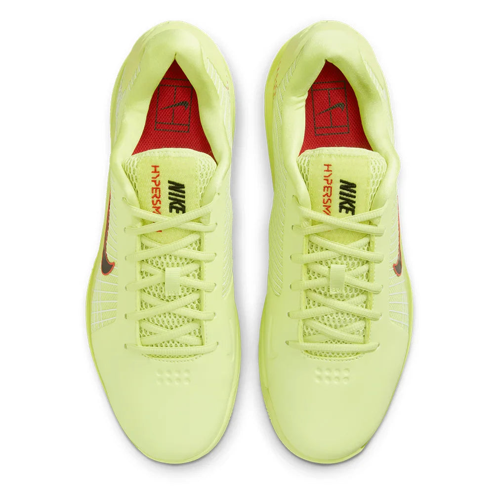 Men`s Vapor 12 Hypersmash Tennis Shoes Light Lemon Twist and Black NIKE