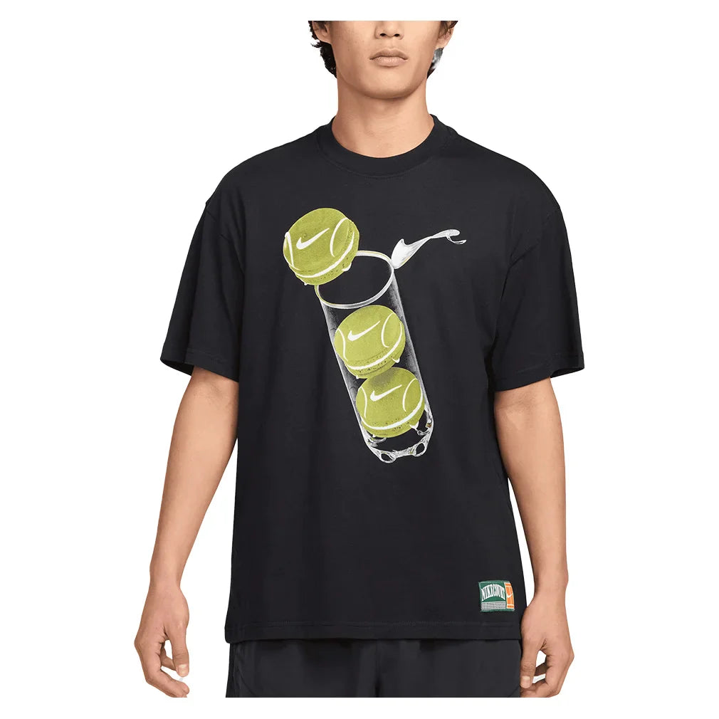 Men`s Paris Court M90 Tennis Tee NIKE S 010_BLACK