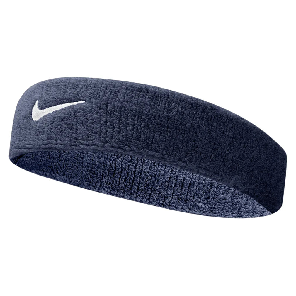 Swoosh Tennis Headband WOMENS APPAREL NIKE 416_OBSIDIAN/WH