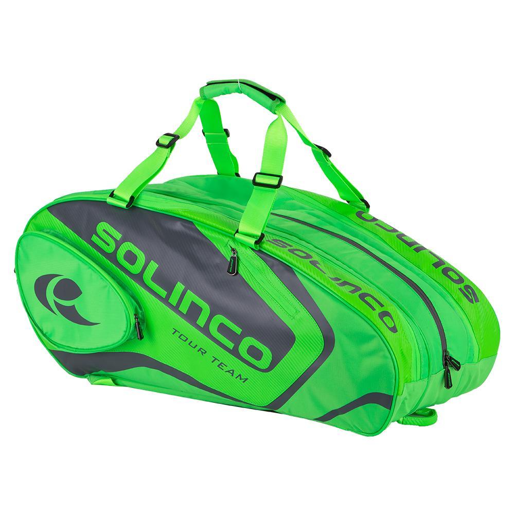 15-Pack Tour Tennis Racquet Bag Full Neon Green Shop By Player SOLINCO