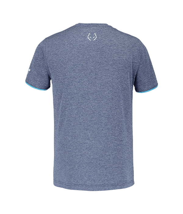 T shirt Babolat Crew Neck Blue Logo White 2025 Juan Lebrón Padel Clothes Babolat