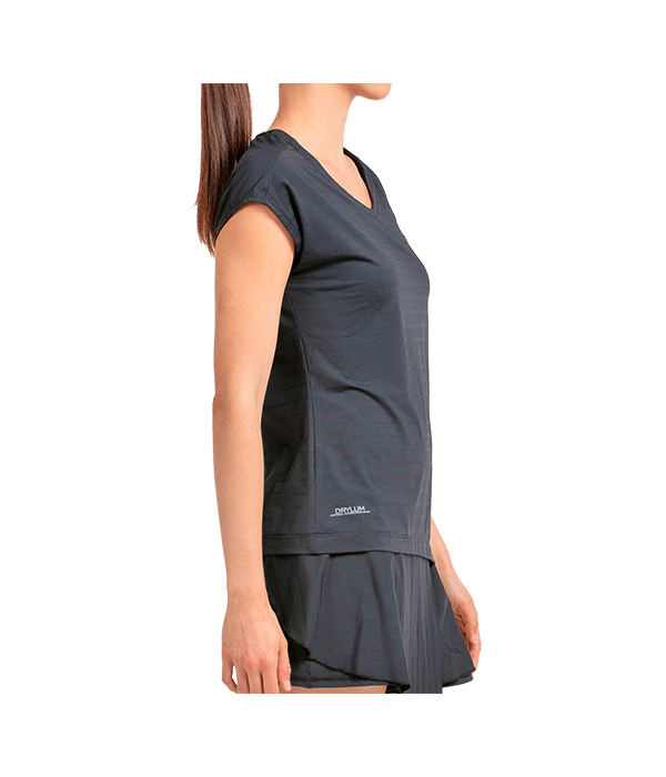 T shirt Bullpadel Adoros Women 2025 Black Padel Clothes Bullpadel