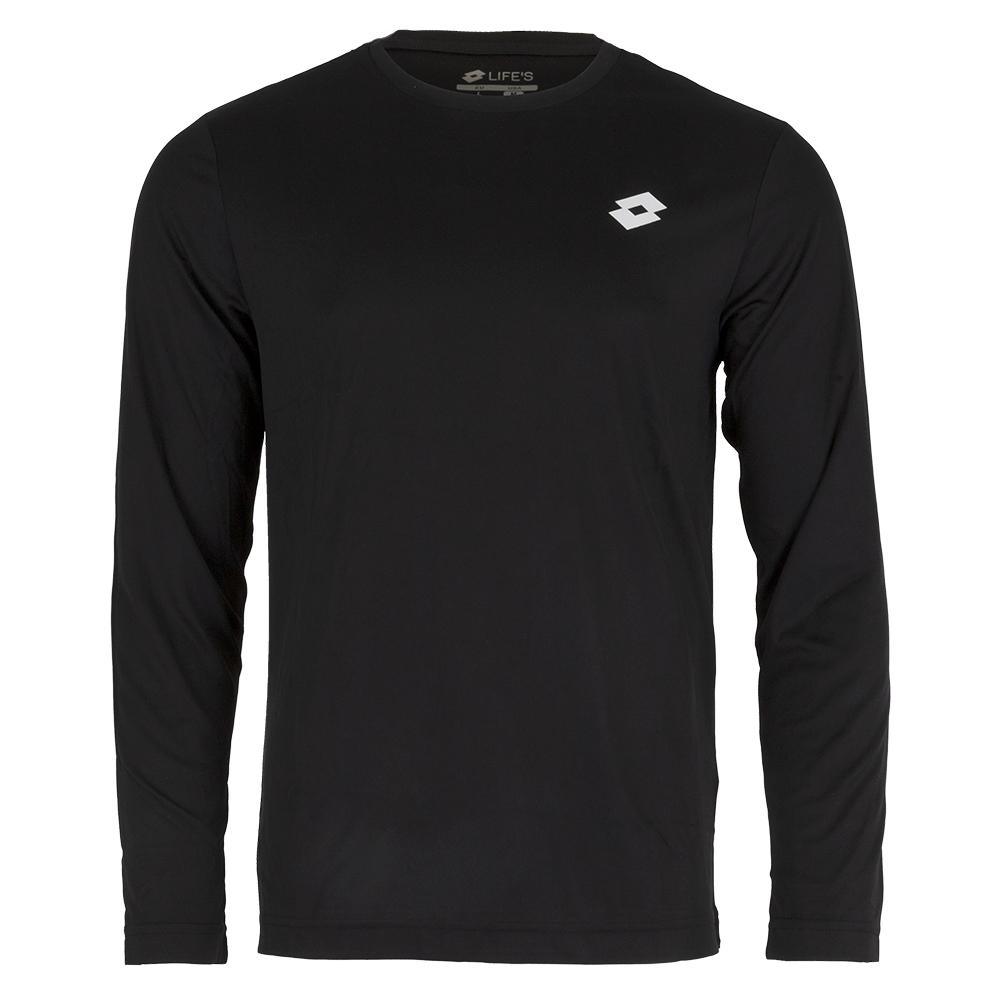 Men`s Core Long Sleeve Tennis Top Mens Apparel LOTTO Black M