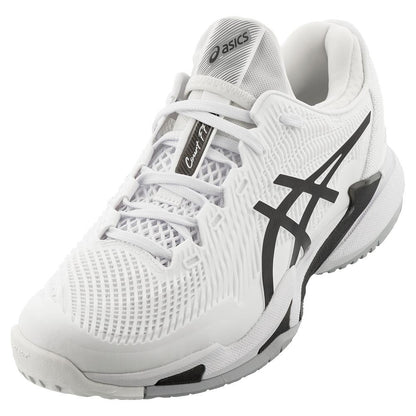 Men`s Court FF 3 Tennis Shoes White and Black TOURNAMENT GEAR ASICS 6 White