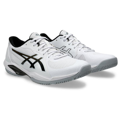 Mens Solution Swift FF 2 Tennis Shoes White and Gunmetal Top Tennis Shoes ASICS
