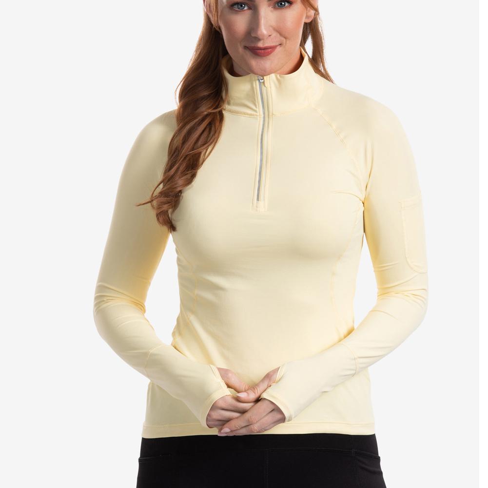 Women`s Mock Zip Tennis Top WOMENS APPAREL BLOQUV YELLOW XS