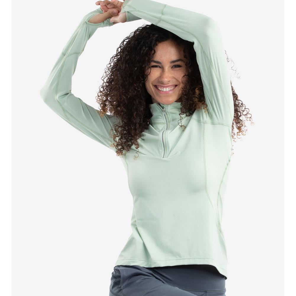 Women`s Mock Zip Tennis Top WOMENS APPAREL BLOQUV SAGE S