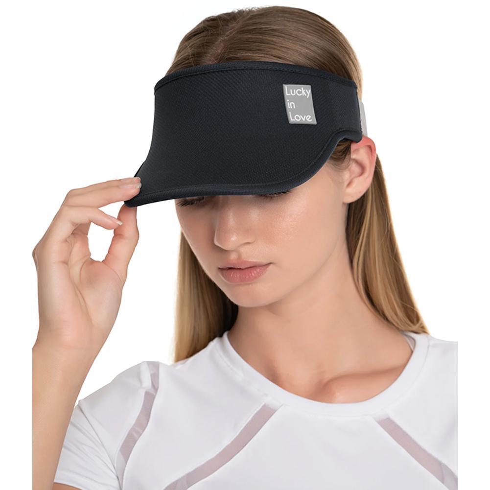 Women`s Lucky Logo Stretch Tennis Visor WOMENS APPAREL LUCKY IN LOVE Black