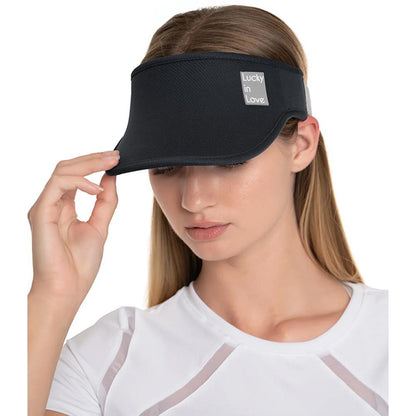 Women`s Lucky Logo Stretch Tennis Visor WOMENS APPAREL LUCKY IN LOVE Black
