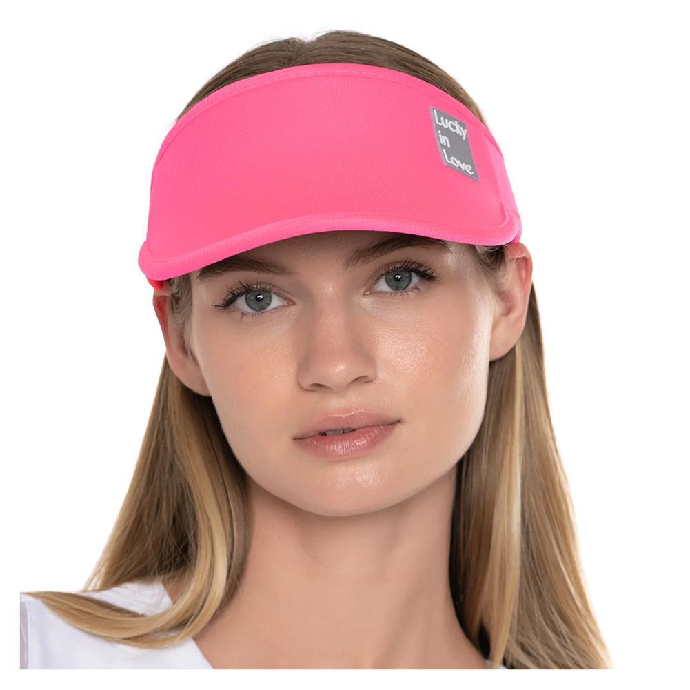 Women`s Lucky Logo Stretch Tennis Visor WOMENS APPAREL LUCKY IN LOVE Taffy