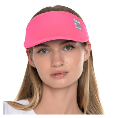 Women`s Lucky Logo Stretch Tennis Visor WOMENS APPAREL LUCKY IN LOVE Taffy
