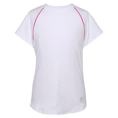 Girls` Essentials Short Sleeve Tennis Top Girls Apparel FILA White L