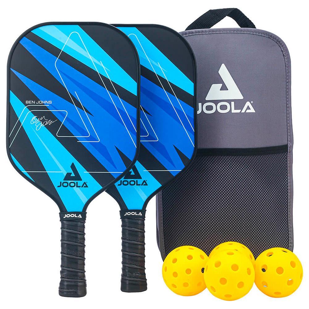 Ben Johns Pickleball Set Blue Lightning Pickleball Paddles JOOLA Blue