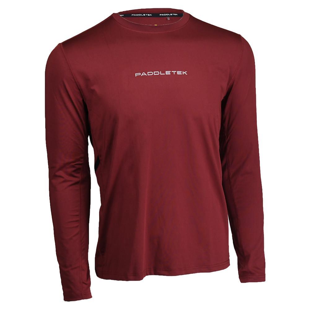 Men`s Performance Long Sleeve Tennis Top PICKLEBALL APPAREL PADDLETEK Red S