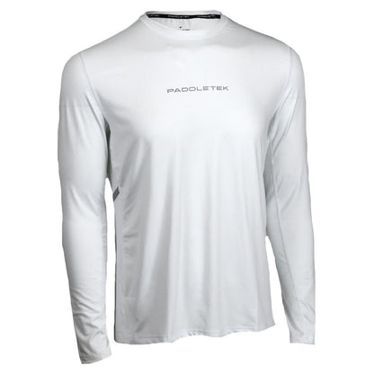 Men`s Performance Long Sleeve Tennis Top PICKLEBALL APPAREL PADDLETEK White S