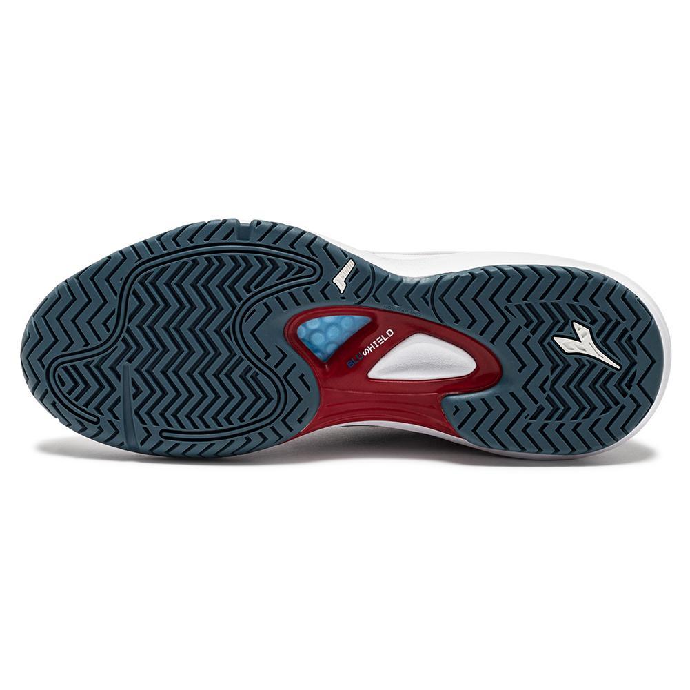 Men's Speed Blushield Fly 4 AG Tennis Shoes White and Oceanview Tournament Gear DIADORA