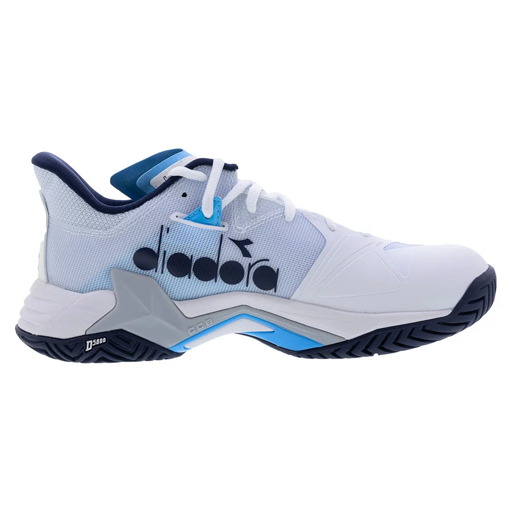 Men`s B.Icon 3 Tennis Shoes White and Blue Corsair DIADORA