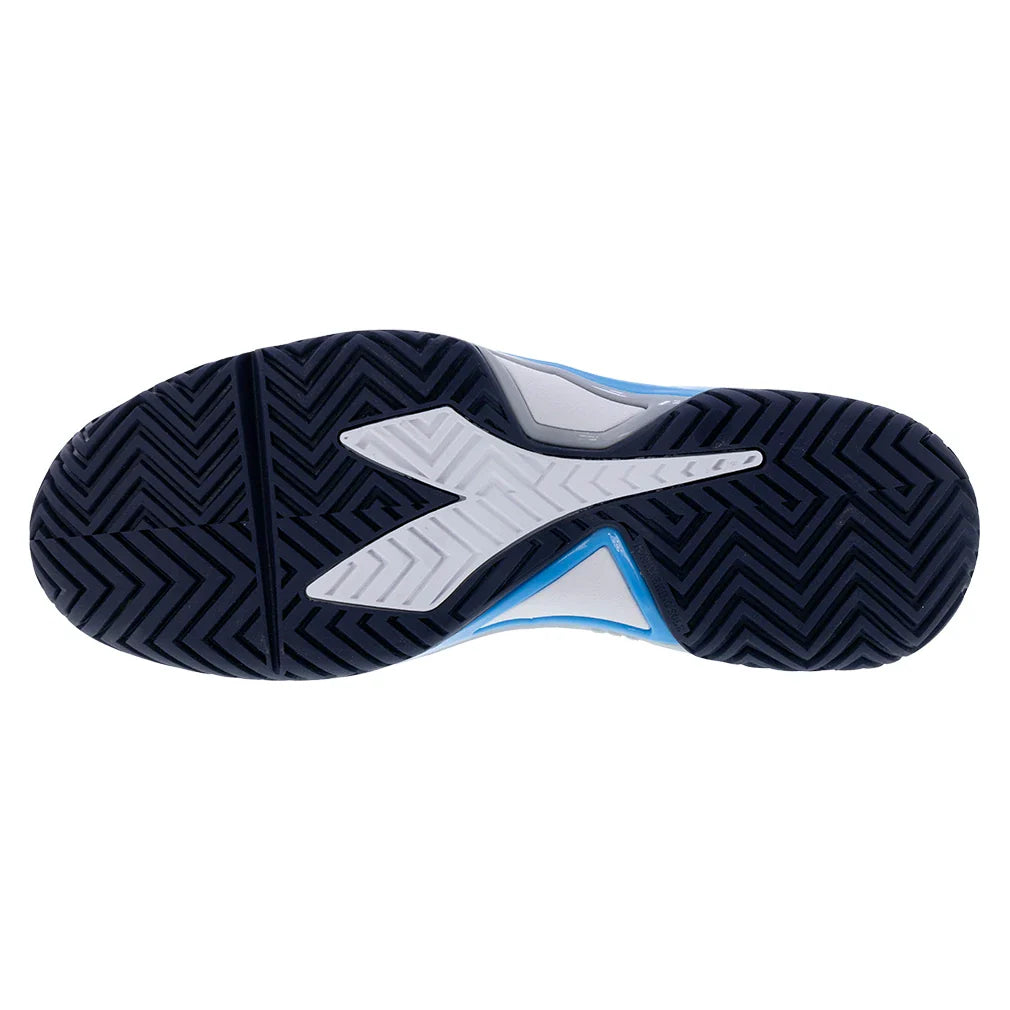 Men`s B.Icon 3 Tennis Shoes White and Blue Corsair DIADORA