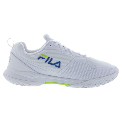 Mens Volley Burst Pickleball Shoes White and Green Gecko SHOES FILA