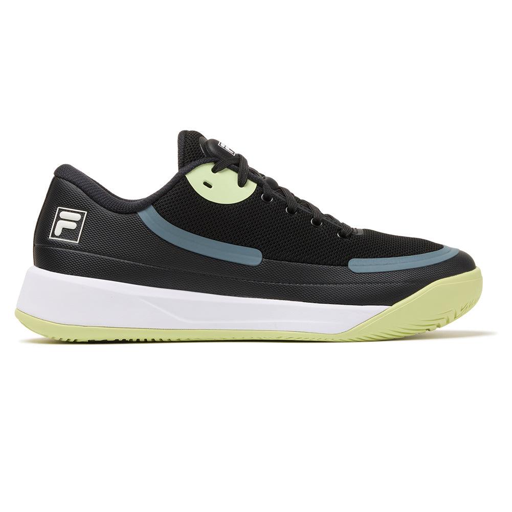 Men`s Quick Ace Tennis Shoes Black and Shadow Lime FILA