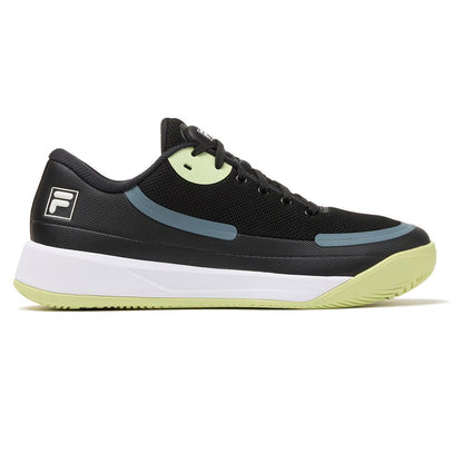 Men`s Quick Ace Tennis Shoes Black and Shadow Lime FILA