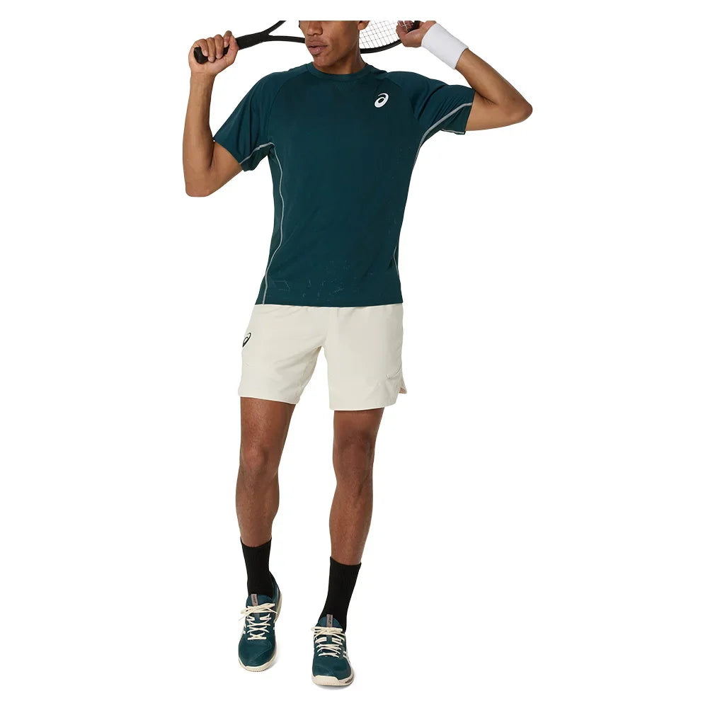Men`s Match ACTIBREEZE Short Sleeve Tennis Top Saxon Green ASICS