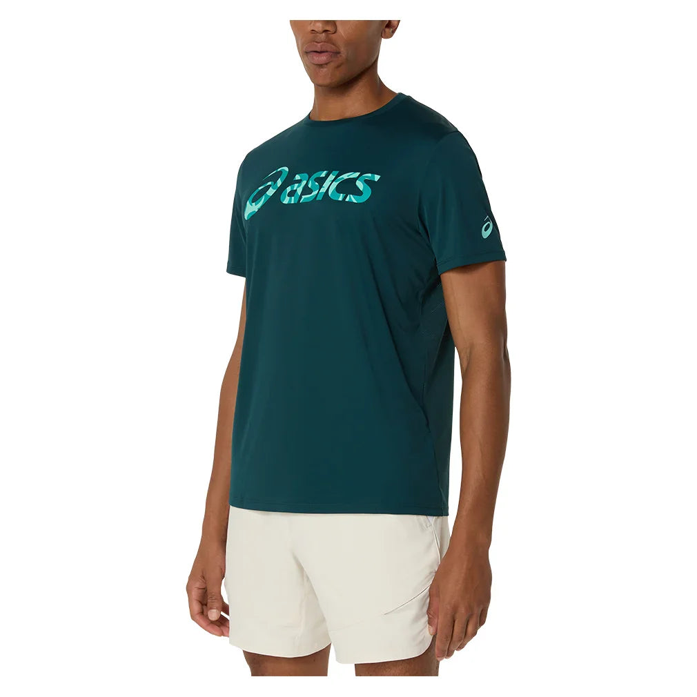 Men`s Match Seasonal Graphic Tennis Tee Saxon Green ASICS S