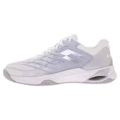 Women`s Mirage 100 Speed Tennis Shoes All White and Silver Metal 2 WOMENS SHOES LOTTO