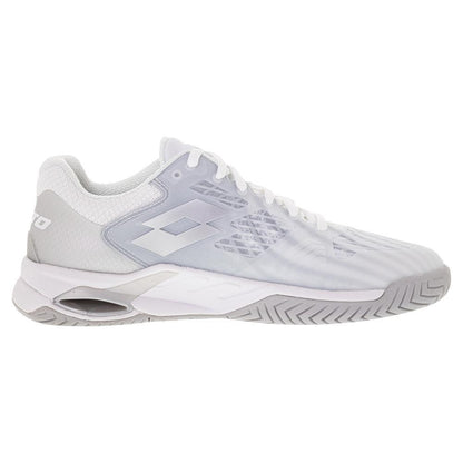 Women`s Mirage 100 Speed Tennis Shoes All White and Silver Metal 2 WOMENS SHOES LOTTO