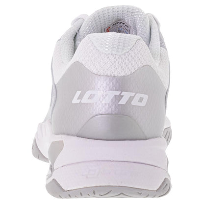 Women`s Mirage 100 Speed Tennis Shoes All White and Silver Metal 2 WOMENS SHOES LOTTO