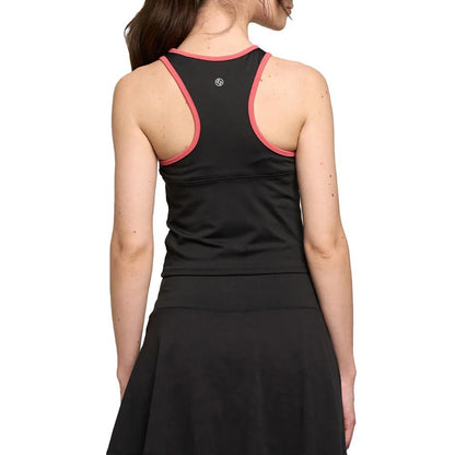 Women`s Elite Block Tennis Tank Black and Henna WOMENS APPAREL LIJA
